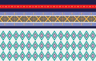 Abstract geometric and tribal patterns, usage design local fabric patterns, Design inspired by indigenous tribes. geometric Vector illustration