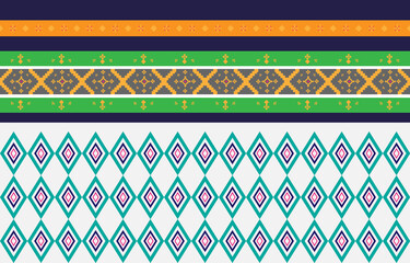 Abstract geometric and tribal patterns, usage design local fabric patterns, Design inspired by indigenous tribes. geometric Vector illustration