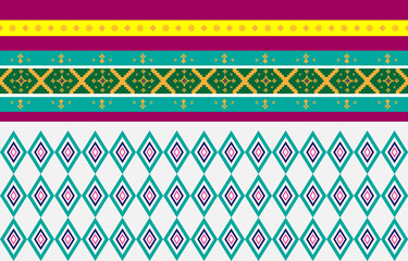 Abstract geometric and tribal patterns, usage design local fabric patterns, Design inspired by indigenous tribes. geometric Vector illustration