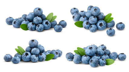 blueberry isolated on white background, full depth of field, clipping path