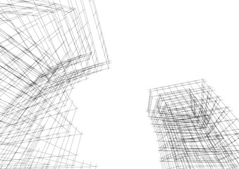 Modern architecture vector 3d illustration