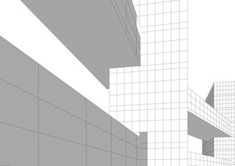 Modern architecture vector 3d illustration