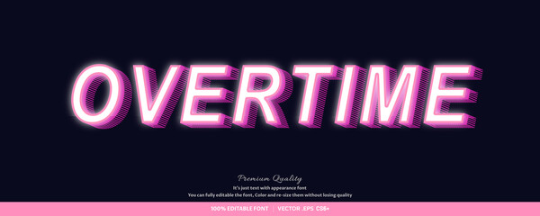Overtime 3d font style effect