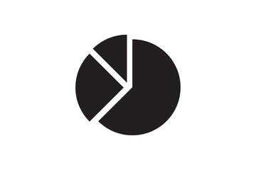 Round graphic fraction circle shape vector element. Geometric diagram division section icon.