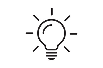 Idea symbol creative concept. Light bulb light vector icon. Power and energy sign.