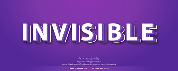 Fototapeta premium Invisible 3d font style effect