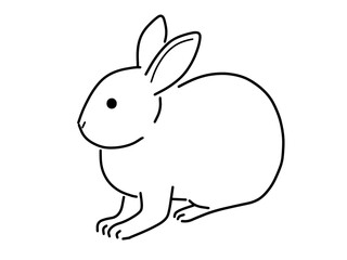 シンプルな線画のうさぎ　卯年