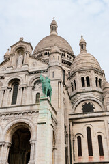 Fototapeta na wymiar View from below of a part of the Sacré-Coeur Basilica in Paris, France.