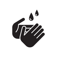 Fototapeta na wymiar Hand washing sanitizer drop icon, Hand cleaning symbol to prevention against bacteria, viruses, flu, coronavirus, Vector design illustration