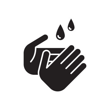 Hand washing sanitizer drop icon, Hand cleaning symbol to prevention against bacteria, viruses, flu, coronavirus, Vector design illustration