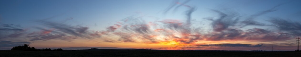 Pink Sunset In The Evening Sky