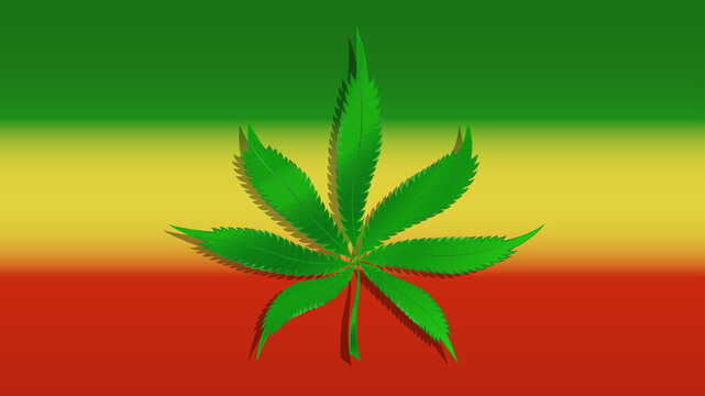 A image leaf of hemp on a stylized background