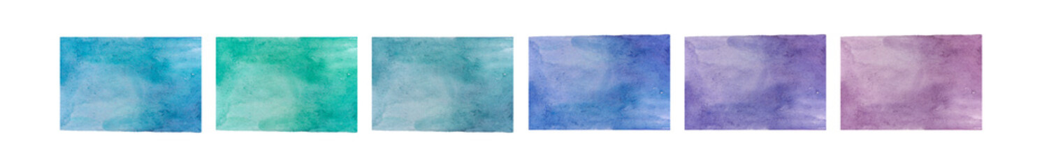 Blue watercolor brush strokes on white paper.
