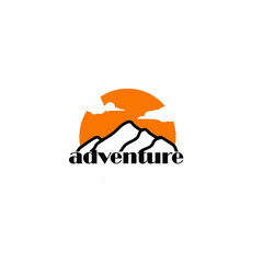 Mountain vector icon in a flat style