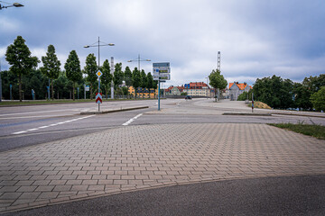 Naklejka premium a solid empty crossing in regensburg in bavaria