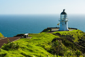 Fototapeta na wymiar ニュージーランド　ノースランド地方の最北端にあるケープ・レインガの灯台