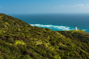ニュージーランド　ノースランド地方の最北端にあるケープ・レインガの灯台