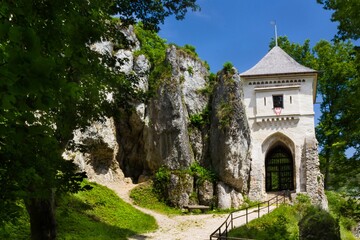Fototapeta na wymiar Gate to historical Castle Ojcow in Poland