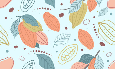 seamless pattern of cocoa. Vector illustration.