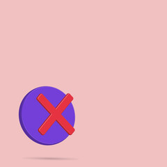 Obraz premium cross icon cartoon vector illustration with blue and red color