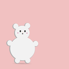 White bear cartoon icon vector illustration, animal theme.