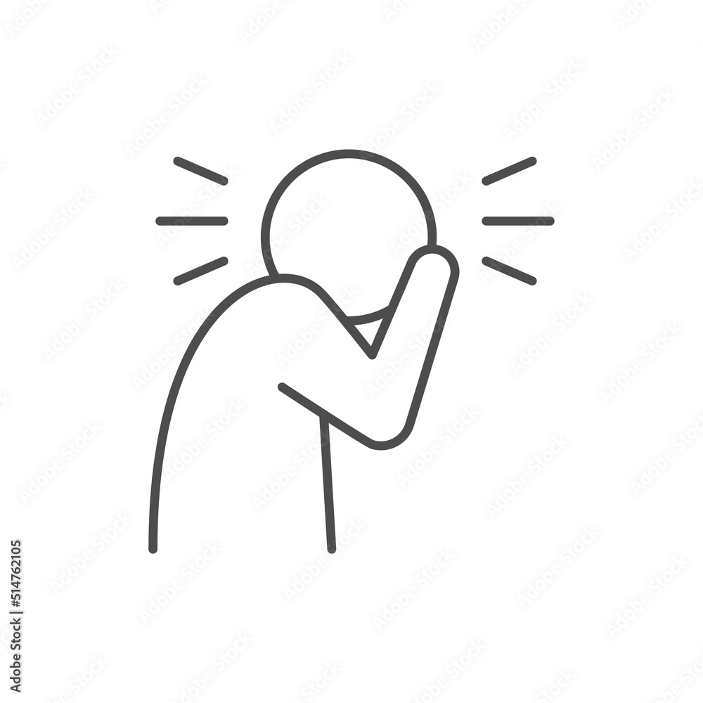 Wall mural Anxious person line outline icon