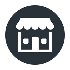 Online store marketplace or ecommerce shop flat vector icon 