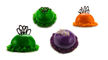 Tasty puding isolated on white background.