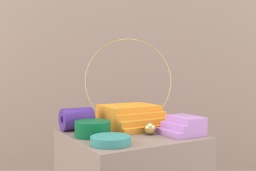 Abstract minimal scene, design for cosmetic or product display podium 3d render.	