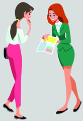 woman sending documents to female customers