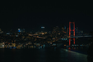 Fototapeta premium Bridge at night - Night City