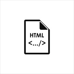 Web page file format icon, HTML ICON, HTML FORMAT ICON isolated sign symbol in vector