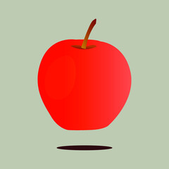 Vector red apple icon. simple design.