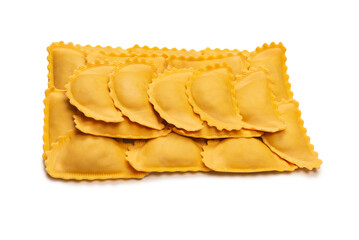 Raw ravioli as background. Healthy italian food.