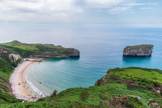 Ballota beach in the council of Llanes, protected natural area, Asturias.