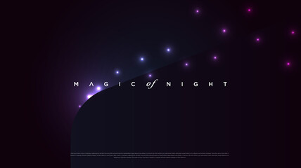 Fototapeta premium Magical shining effects on the premium dark abstract background. Modern exclusive backdrop for poster, label, banner, greeting card, wallpaper and futuristic design concepts. Vector illustration EPS