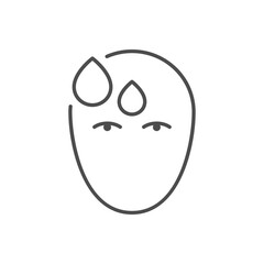 Sweating person line outline icon