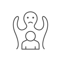 Human phobia line outline icon