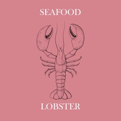lobster sea food design template engraving - 514770595
