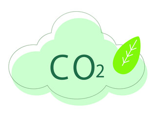 co2 二酸化炭素 エコ エコロジー 雲 自然 アイコン ベクターイラスト