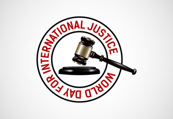 World Day for International Justice, 3d justice hammer and scales