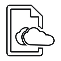 File data storage line icon. Cloud computing sign. Document hosting technology symbol. Colorful thin line outline concept. Linear style file storage icon. 
