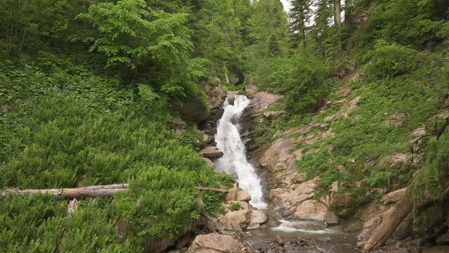 waterfall in Mendelikha Waterfall park, Russia