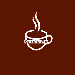 Creative Professional Trendy and Minimal COFFEE Logo Design in Brown and White Colors, COFFEE Icon Logo in Editable Vector Format