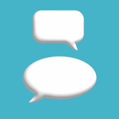 Fototapeta premium Illustration 3D render speech bubbles. Blank empty speech bubbles
