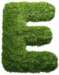 grass letter E isolated on white background