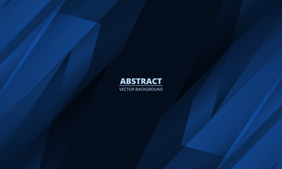 Obraz premium Blue modern trendy abstract background with diagonal geometric shapes. Abstract objects vector dark blue background. Vector illustration