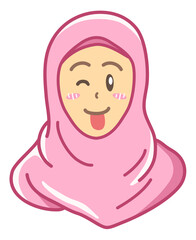 Young moslem girl with n expression