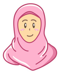 Young moslem girl with happy expression