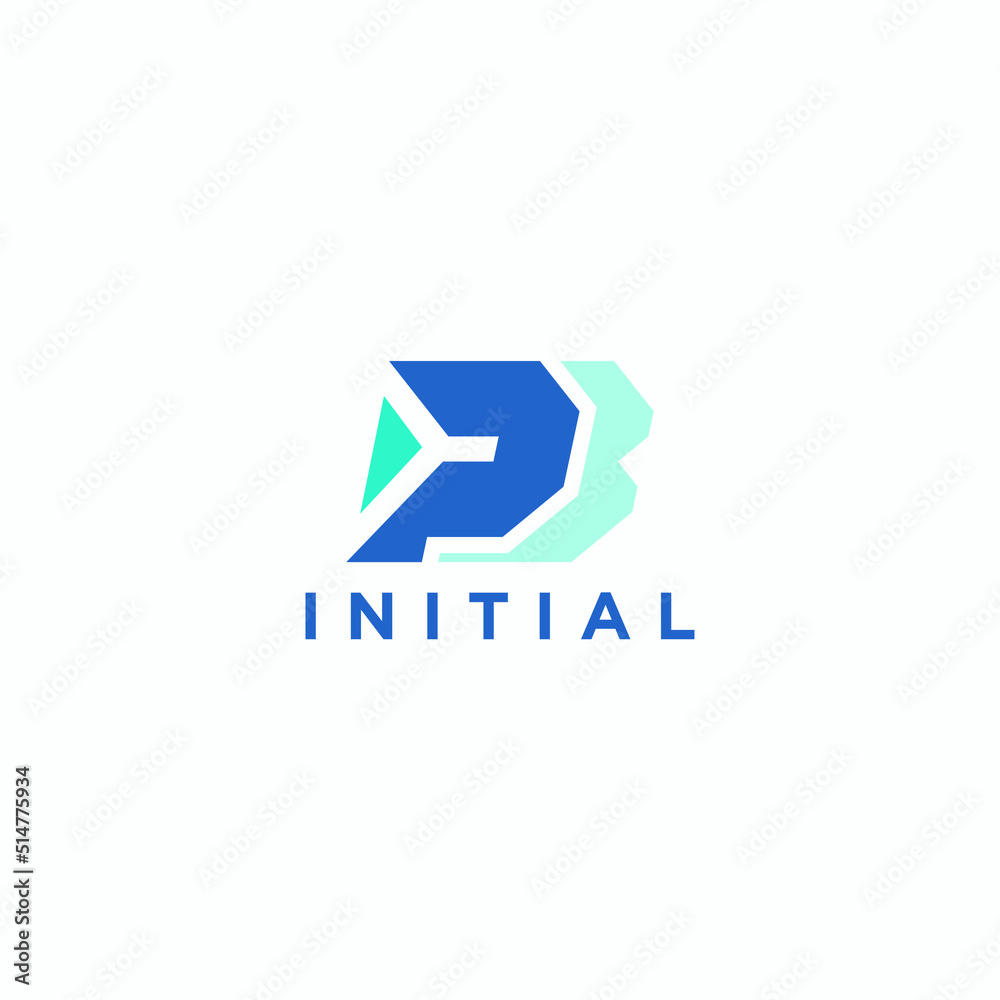 Fototapete pb initial letter logo template, vector file , text and color is easy to edit